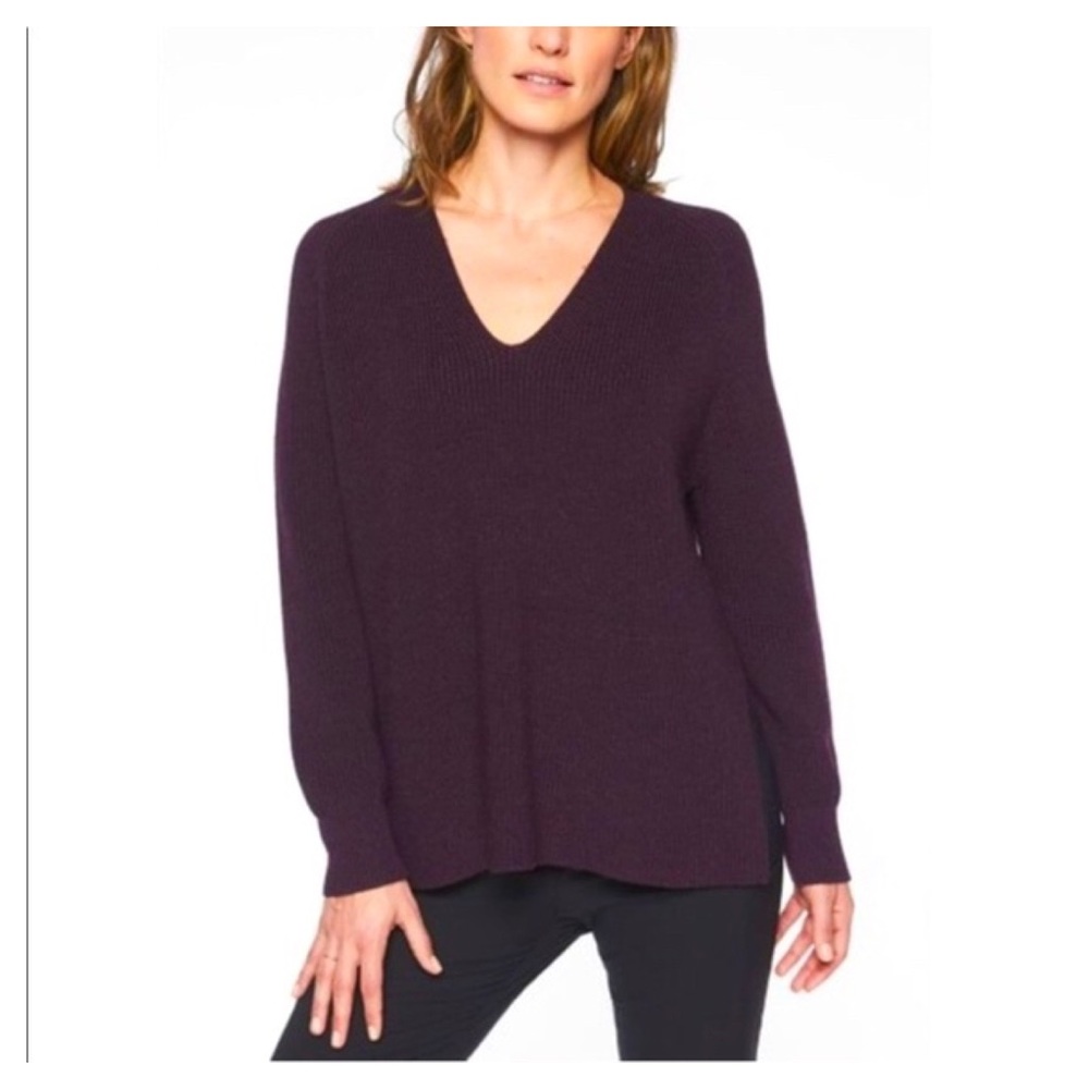 Athleta merino wool v neck sweater